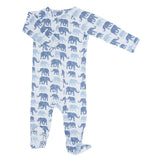 Blue Elephant Zipper Footie Aaria Tees