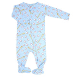 Classic Baseball Zipper Footie Aaria Tees