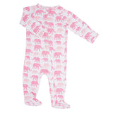 Pink Elephant Zipper Footie Aaria Tees