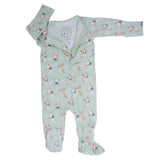 Mint Frenchie Puppy Zipper Footie Aaria Tees