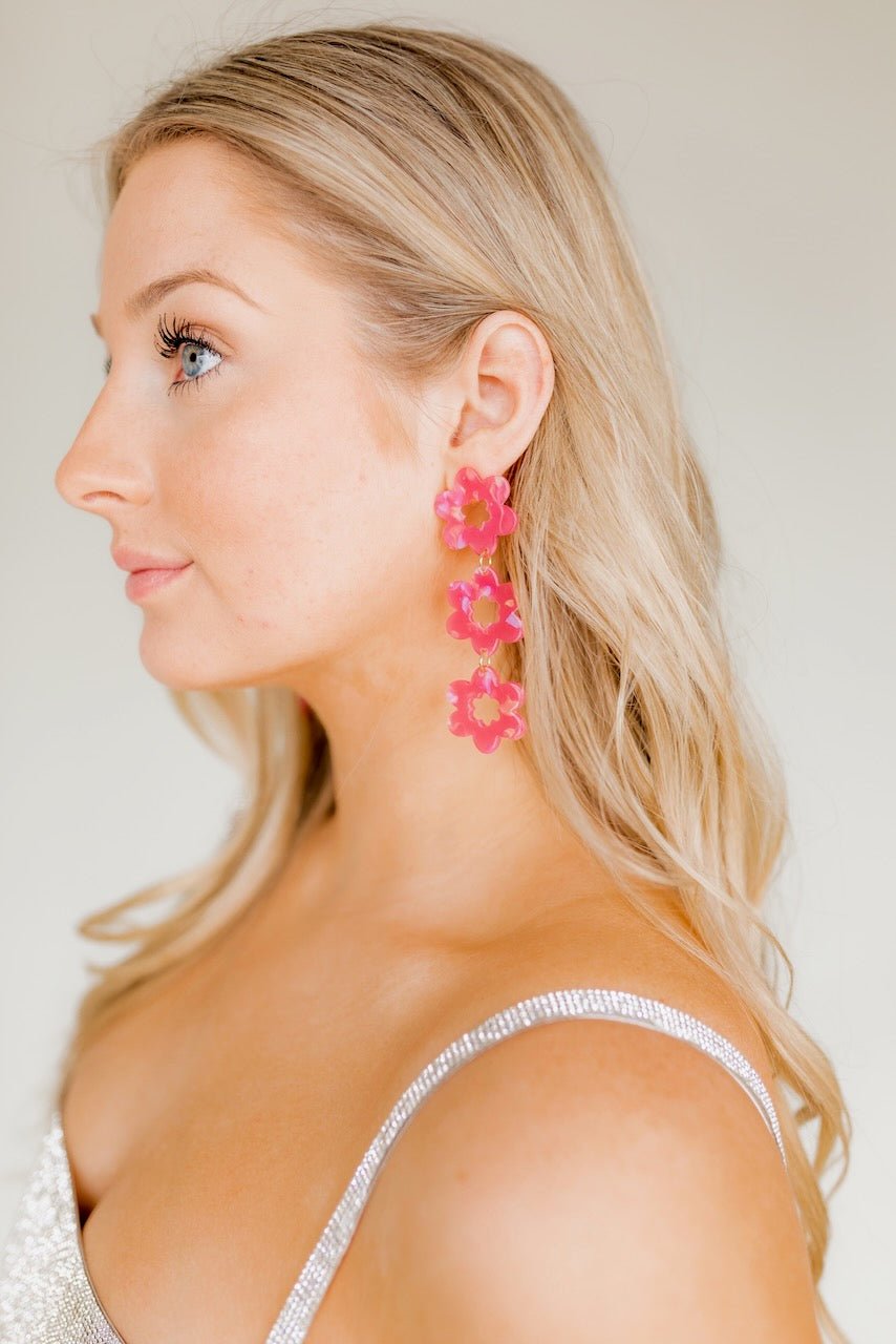 Zoey Statement Earrings - Azalea Pink - Aaria Tees Aaria Tees