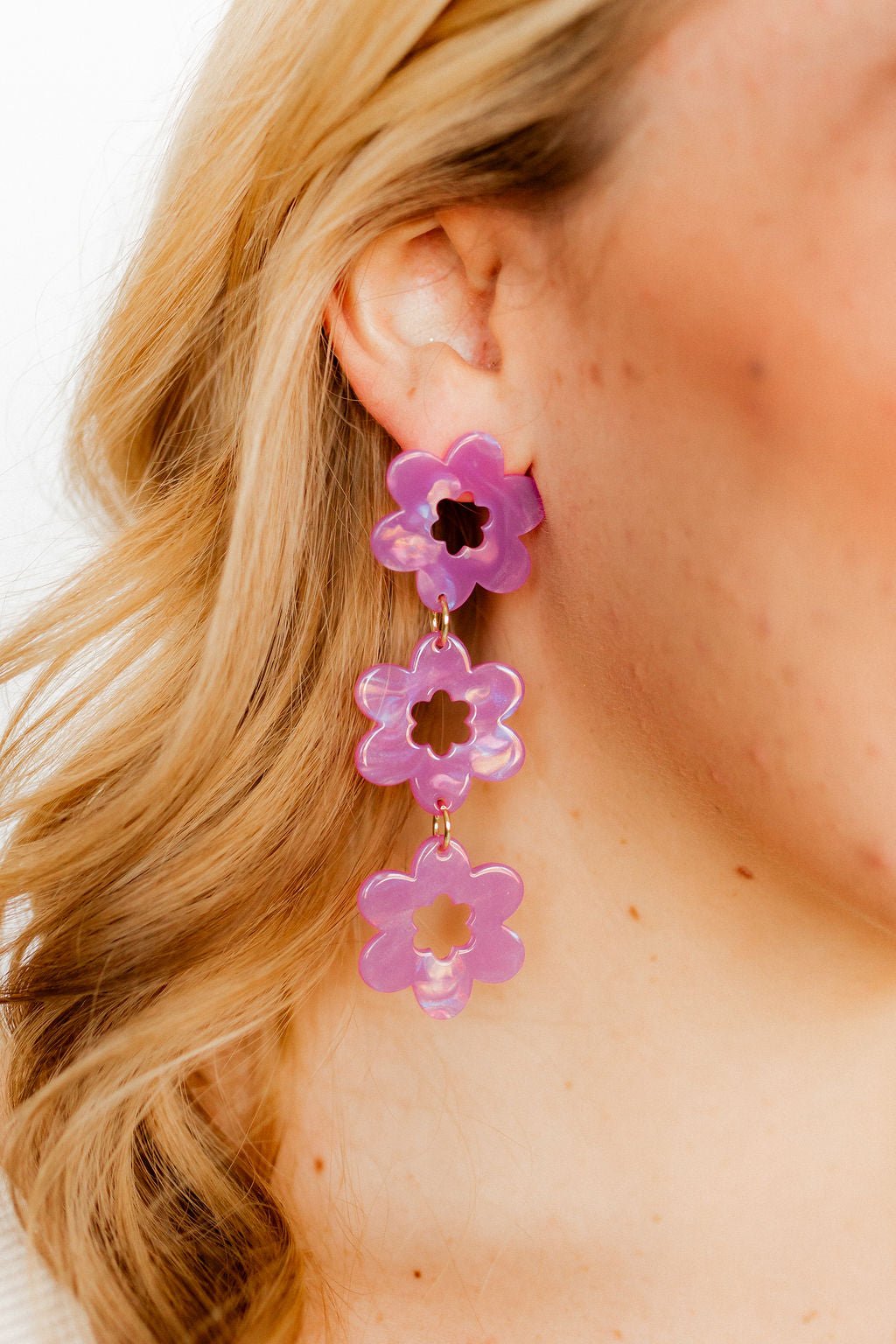 Zoey Statement Earrings - Orchid Purple - Aaria Tees Aaria Tees